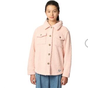 Roxy Light Pink Sherpa Jacket for Kids